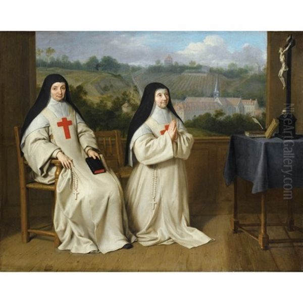 Portrait De Mere Agnes Et Soeur Angelique De L'abbaye De Port Royal Des Champs - view 1