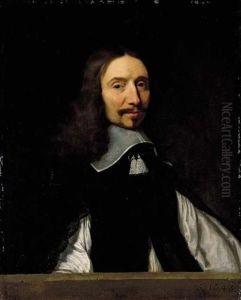 Portrait Of A Gentleman (the Academician Vincent Voiture?), Bust-length, In A Black Doublet With Slashed Sleeves, At A Stone Ledge Portrait Of A Gentleman (the Academician Vincent Voiture?), Bust-length, In A Black Doublet With Slashed Sleeves, At A Stone Ledge