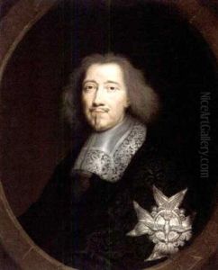 Portrait Of A Gentleman Wearing A Black Embroidered Jacket And The Order Of The Saint-esprit (michel Le Tellier, Marquis De Louvois?) by Philippe de Champaigne
