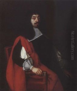 Portrait Of A Magistrate, In A Black Suit With Slashed Sleeves And White Chemise, Collar And Cuffs And Scarlet Robes