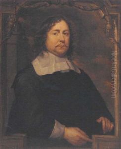 Portrait Of A Gentleman, Wearing A Black Costume, Standing At A Stone Casement by Philippe de Champaigne