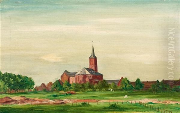 Ansicht Eines Dorfes Mit Kirche - view 1