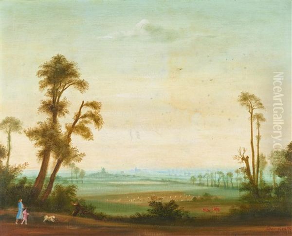 Landschaft Mit Spaziergangern - view 1