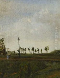 Rheindamm Im Sommer (+ Rheindamm Im Winter; Pair) by Theodore Champion