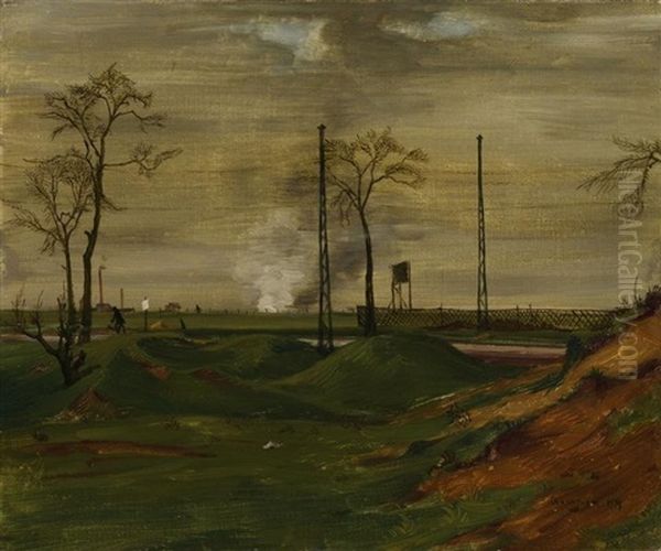 Landschaft Mit Einem Radfahrer - view 1