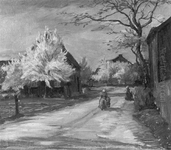 Dorfstrasse Mit Bluhenden Baumen - view 1