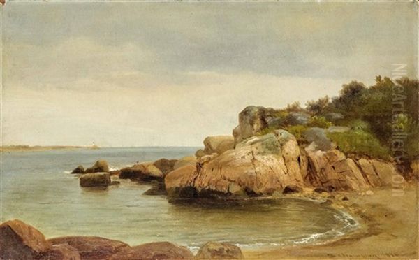 Coastal Inlet And A Distant Lighthouse - view 1