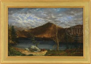 Boaters On A Lake, White Mountains, New Hampshire