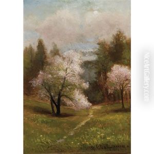 Spring Landscape With Flowering Trees by Benjamin Champney