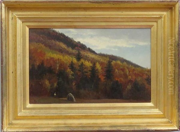 Figure In Autumn Landscape - view 1