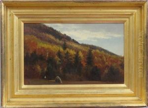 Figure In Autumn Landscape by Benjamin Champney
