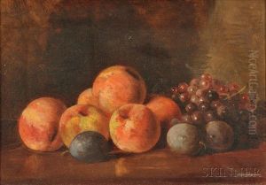 Still Life With Peaches, Grapes, And Plums by Benjamin Champney
