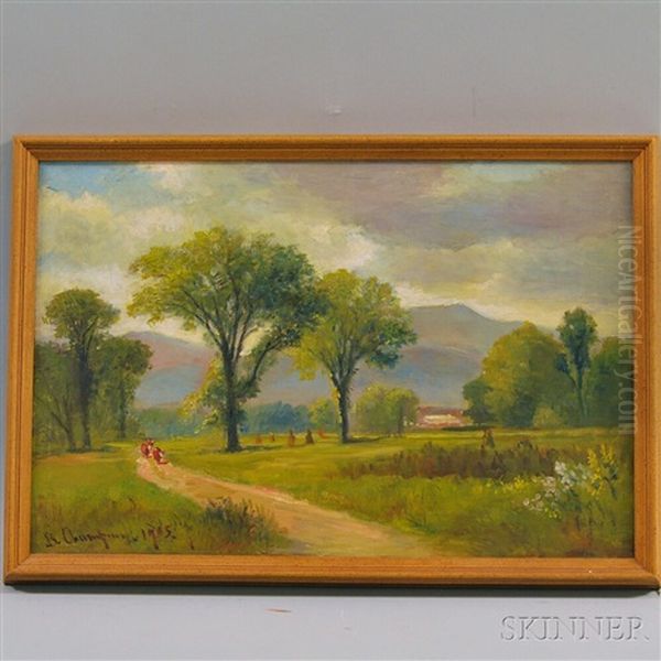 Valley Landscape With Cows On A Dirt Path - view 1