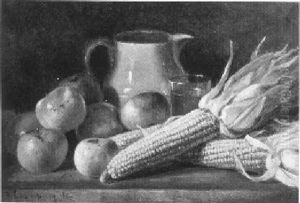Still Life With Apples And Corn by Benjamin Champney