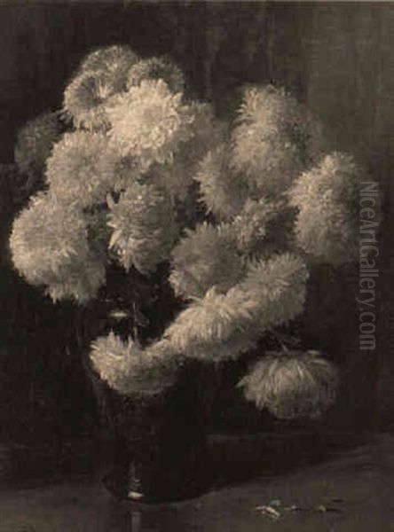 Vase Of Chrysanthemums - view 1