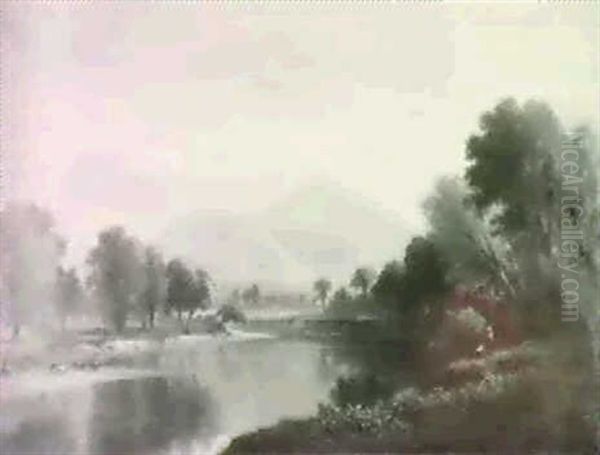 An Afternoon Of Fishing/an Autumn Landscape In The White Mountains - view 1
