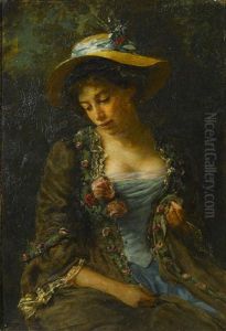 Seated Woman (reflection) by James Wells Champney