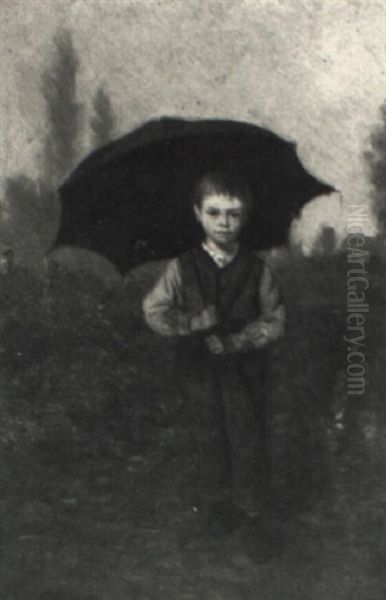Boy With Umbrella - view 1