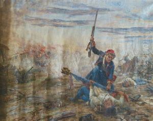 La Bataille De L'alma, Zouave Reprenant Le Drapeau De Son Regiment A L'ennemi