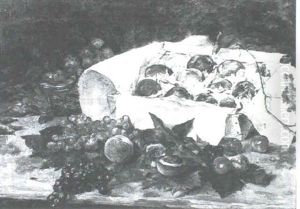 Still Life Of Peaches by Therese De Champ-Renaud