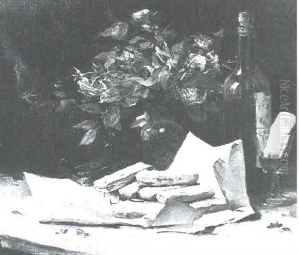 Still Life Of Wine And Biscuits - view 1