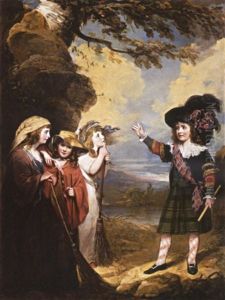 Four Children Play-acting As Macbeth And The Three Witches