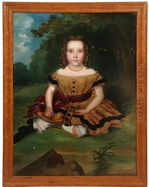 Portrait Of A Young Girl Seated In The Woods - view 1