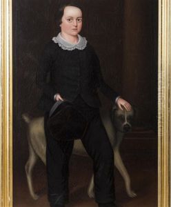 Portrait Of A Boy With His Dog by Joseph Goodhue Chandler
