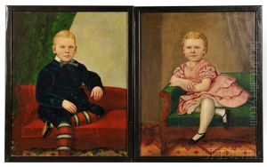 Two Portraits Of Children by Joseph Goodhue Chandler