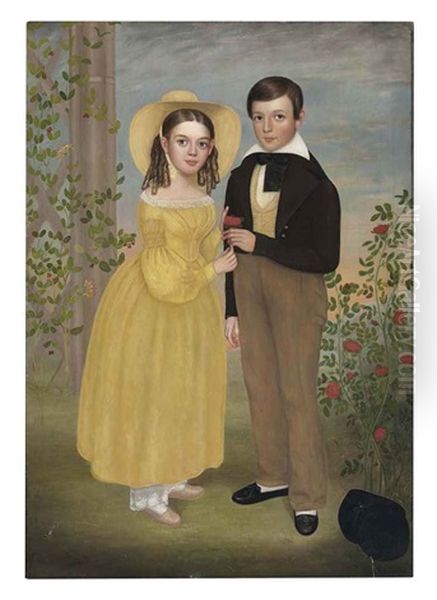 A Double Portrait: A Boy And A Girl In A Garden - view 1