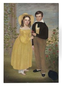 A Double Portrait: A Boy And A Girl In A Garden by Joseph Goodhue Chandler