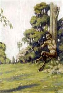 Pan Playing His Pipes In A Sylvan Glade by Elisabeth Chant