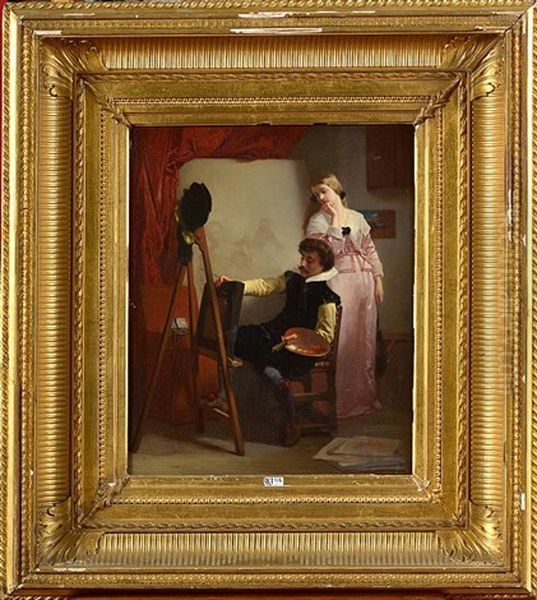Le Peinte Et Son Modele Dans L"atelier - view 1