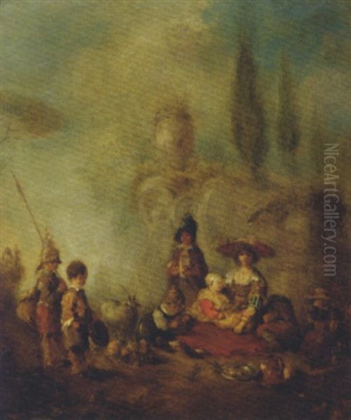 Figures Resting In A Landscape - view 1