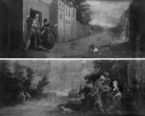 Rue De Village Animee De Personnages by Jerome-Francois Chantereau