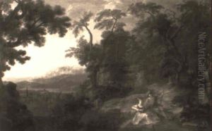 Couple Dans Un Paysage by Jerome-Francois Chantereau