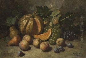 Nature Morte Au Melon by Alexandre Jacques Chantron