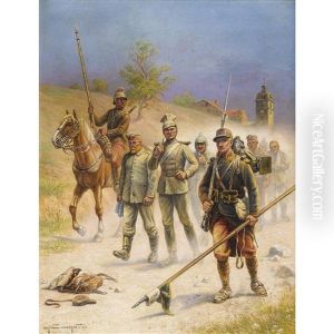 Soldatenzug Mit Gefangenen by Eugene Chaperon