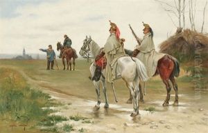 Mounted Soldiers Asking Directions