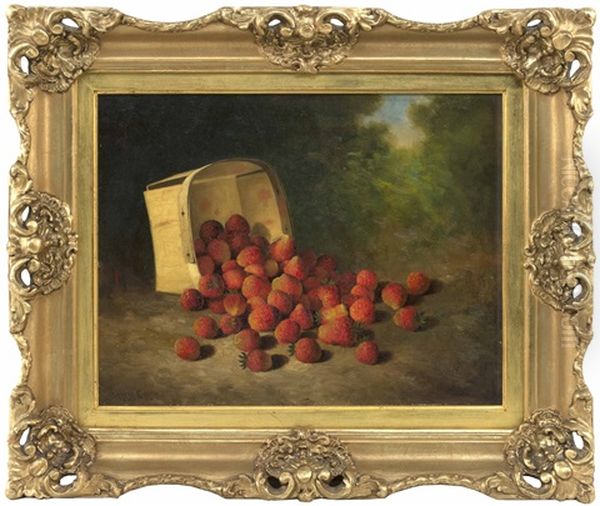 An Overturned Basket Of Strawberries - view 1