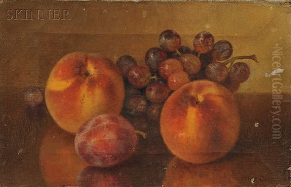 Still Life With Peaches, Plum, And Grapes - view 1
