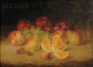 Still Life With Apples, Pears, Peaches, Plum, Orange, And Grapes by Bryant Chapin