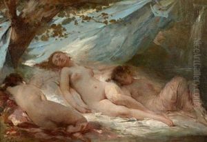Trois Nymphes Endormies by Charles H. A. Chaplin