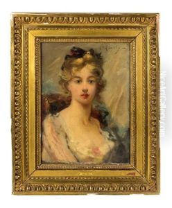 Portrait Of A Young Woman, 1863 by Charles Joshua Chaplin