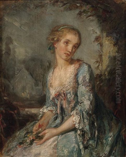 Jeune Fille Au Bouquet - view 1