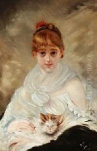 Portrait Of A Lady With A Cat