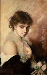 Portrait De Jeune Fille by Charles Joshua Chaplin