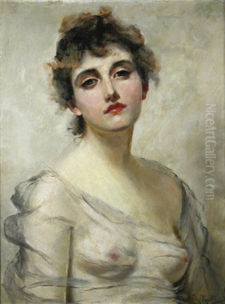 Portrait Of A Lady In A Grey Dress - view 1