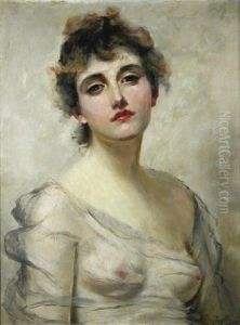 Portrait Of A Lady In A Grey Dress Portrait Of A Lady In A Grey Dress