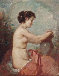 A Nymph Holding A Ewer by Charles Joshua Chaplin